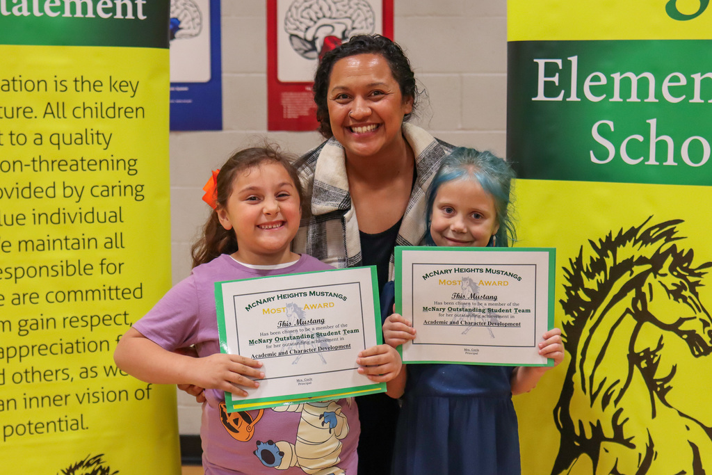 Photo of teacher with MOST Award Winners