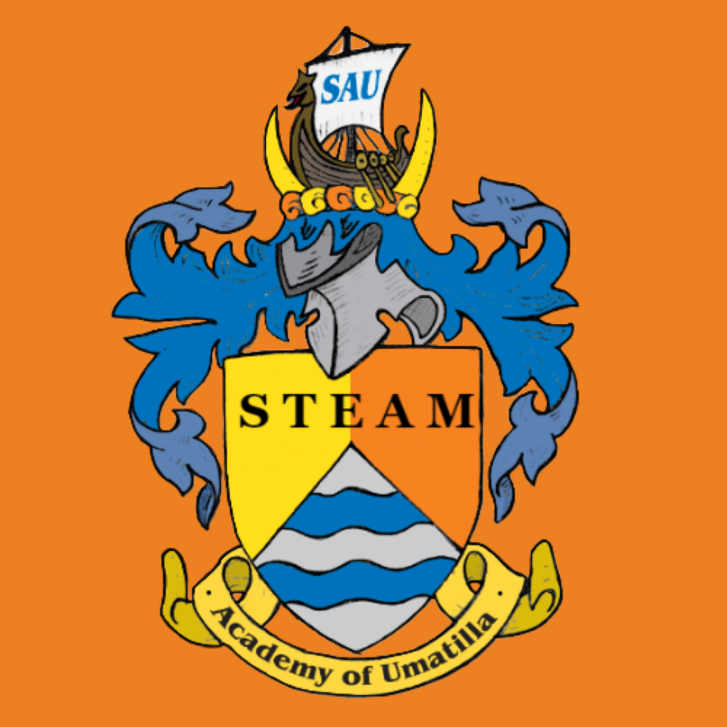 STEAM logo on orange background