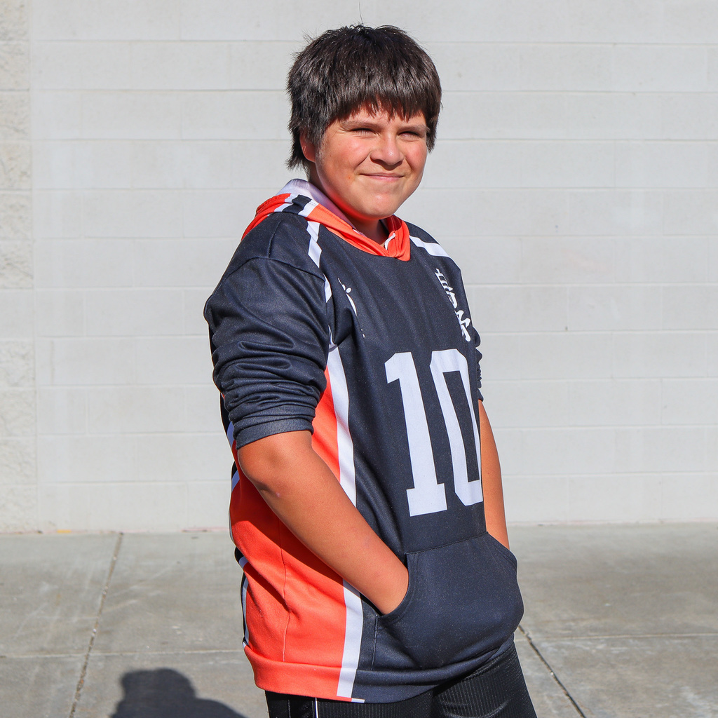 student dressed up wearing neon