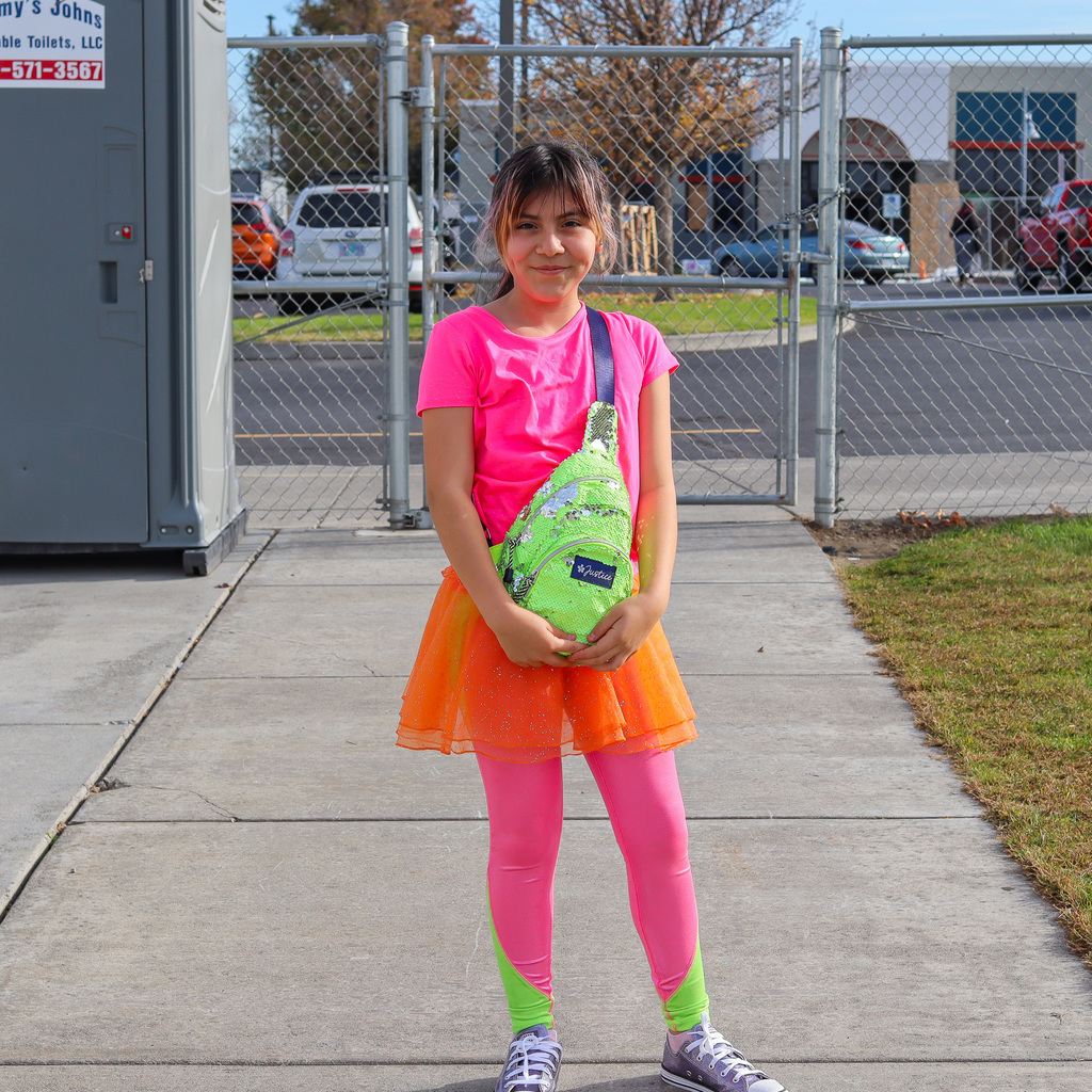 Student dressed from a different decade