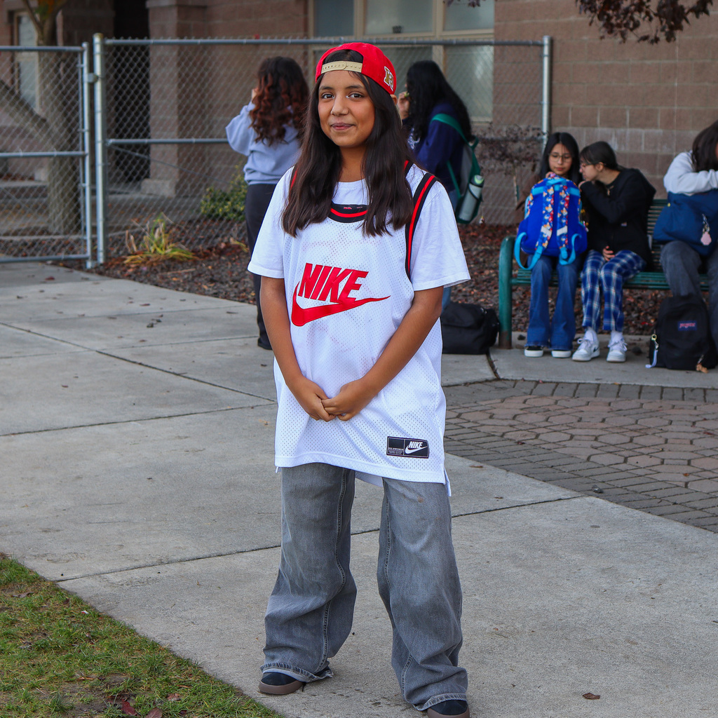 Student dressed from a different decade