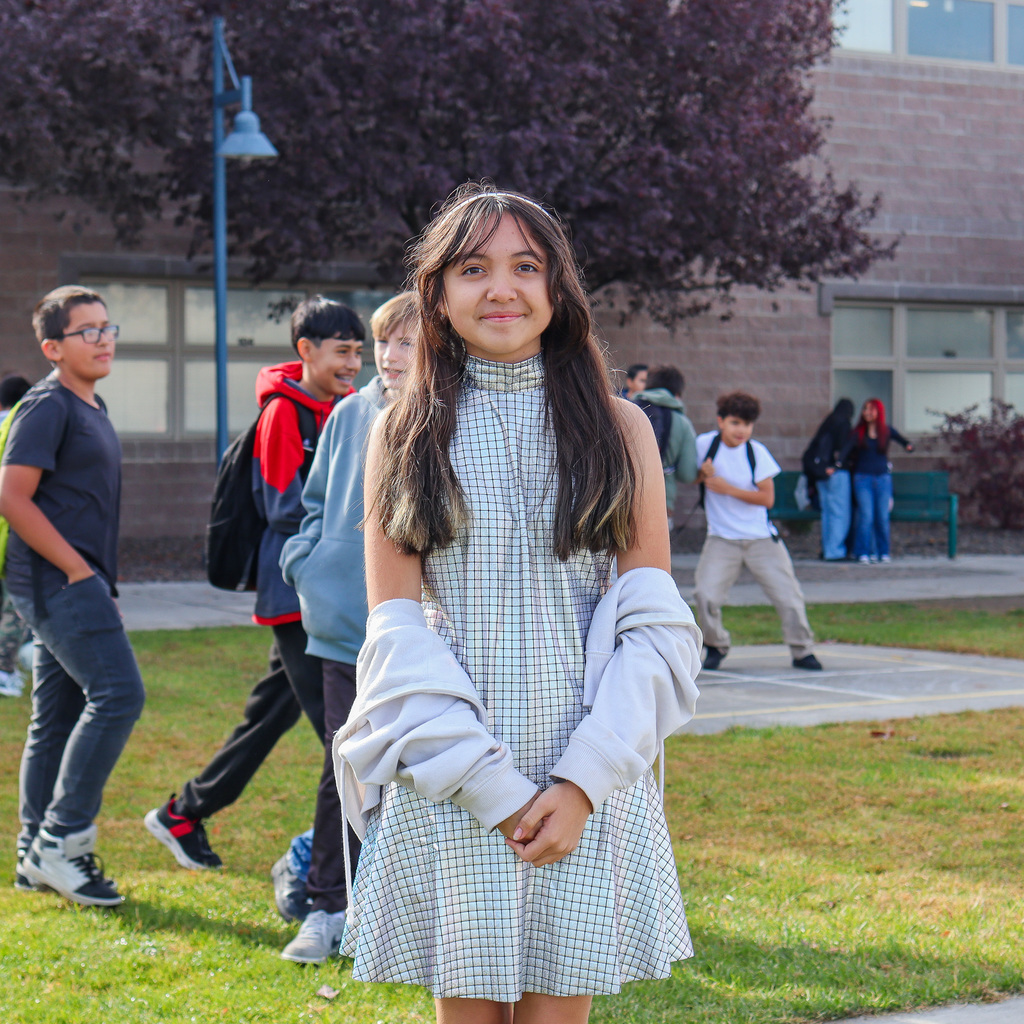 Student dressed from a different decade