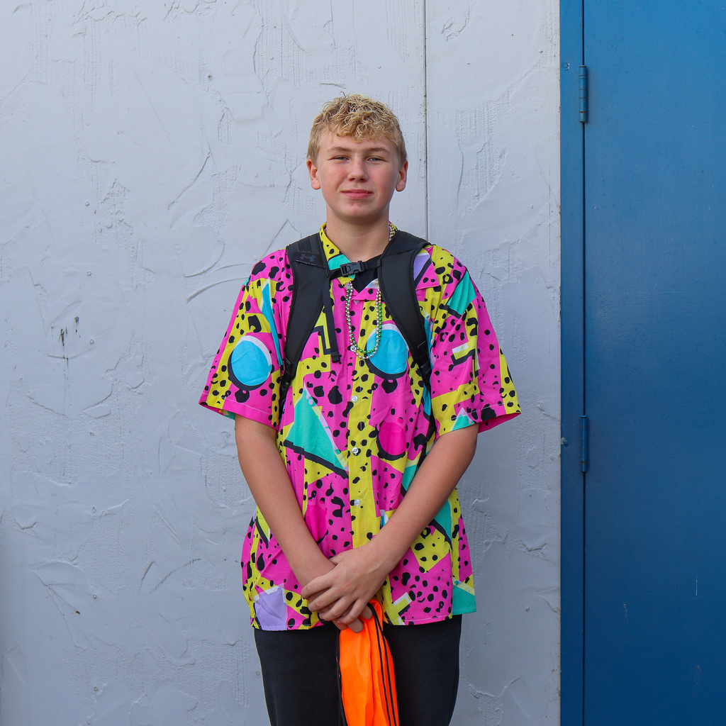 Student dressed from a different decade