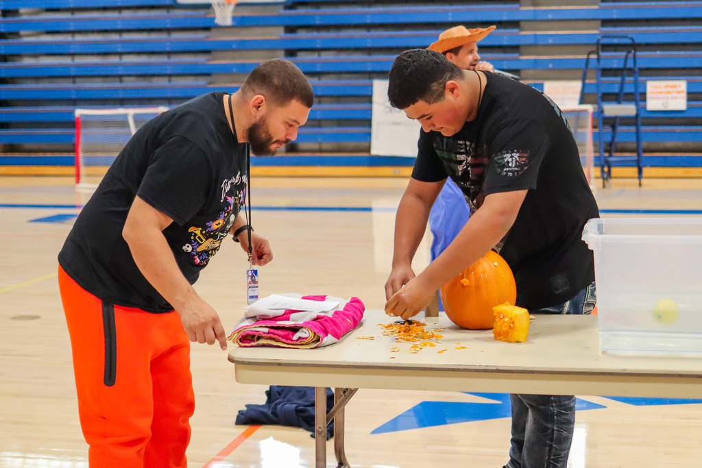 photo of students participating in assembly game
