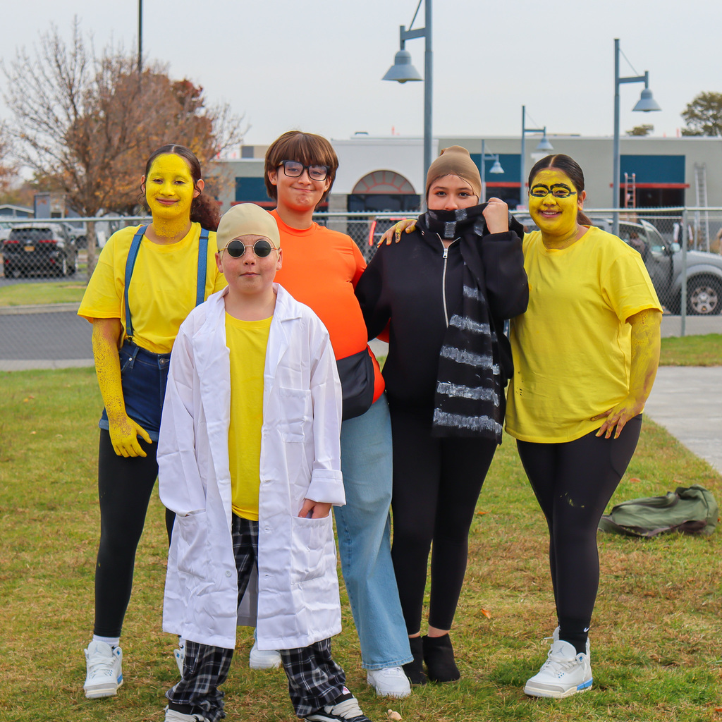 Students dressed in halloween costumes