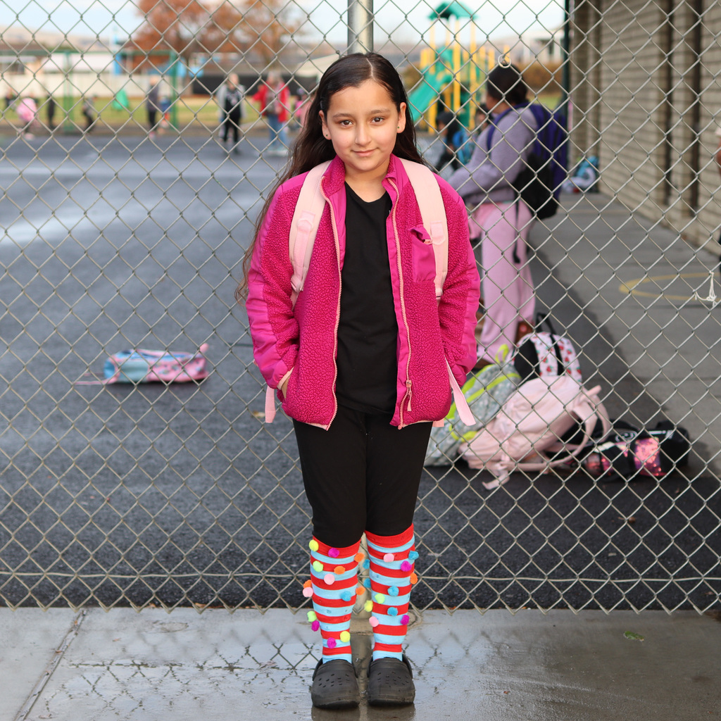Student wearing crazy socks
