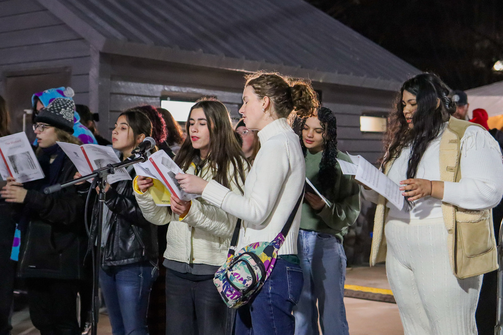 high school students singing