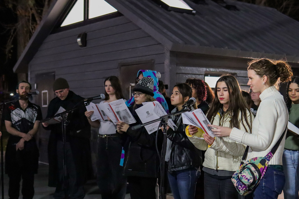 high school students singing