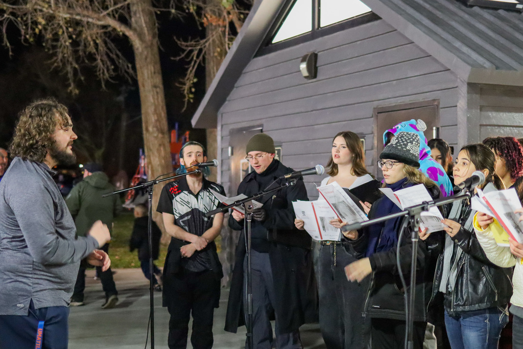 high school students singing