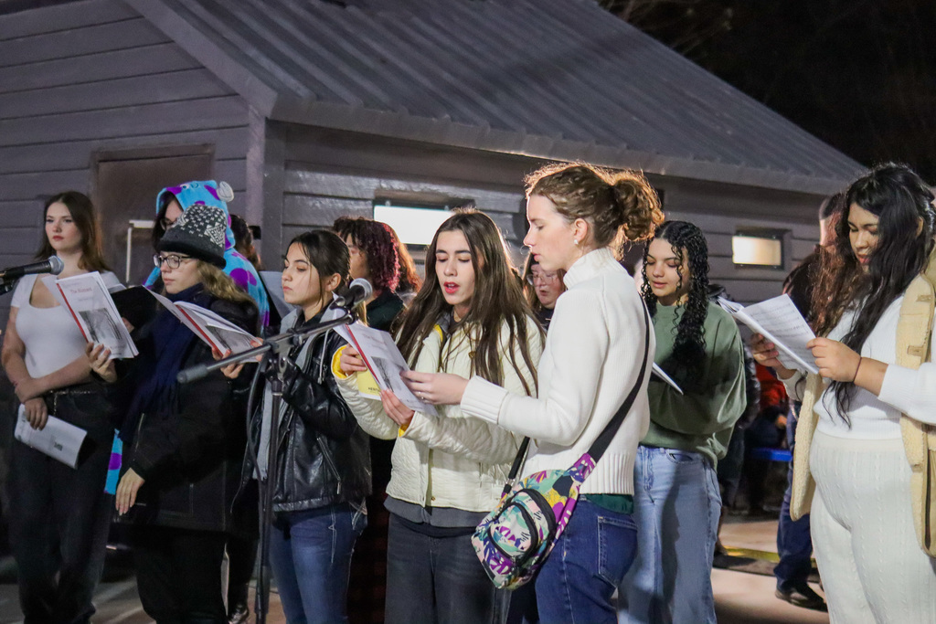 high school students singing
