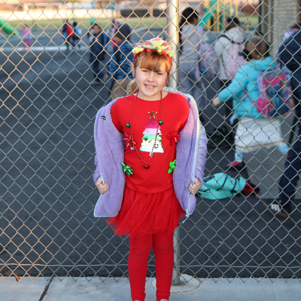 MHES student dressed up as a holiday character