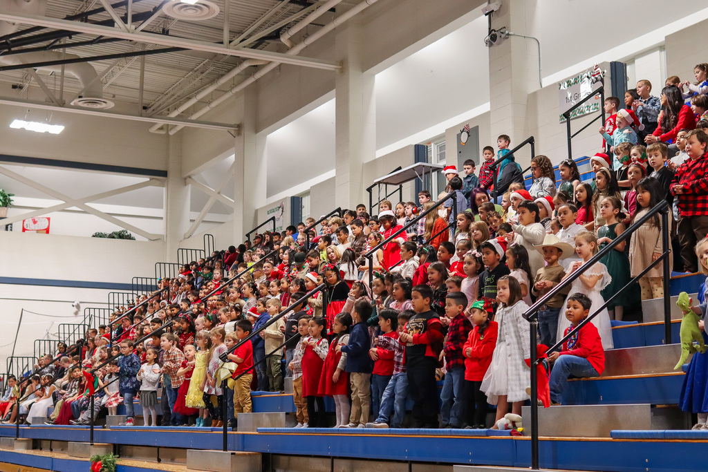 Photo of students singing
