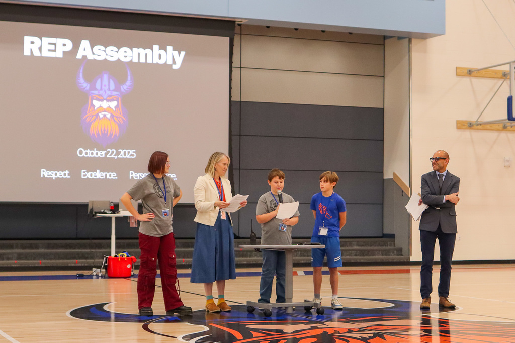 Leadership students speak at REP assembly