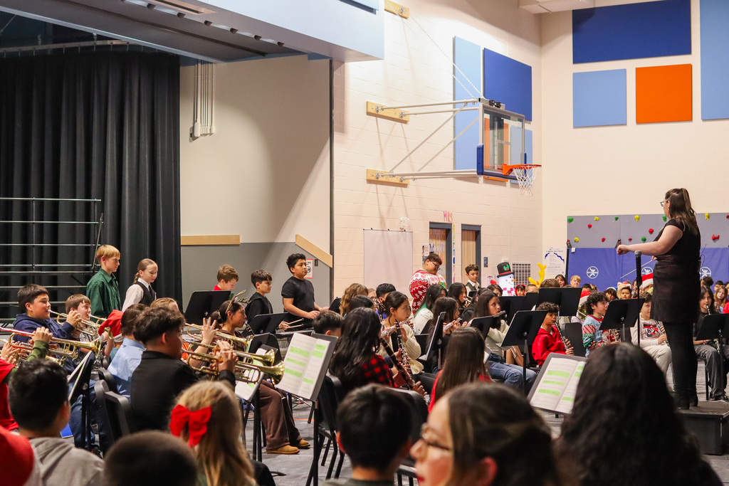Band students performing 