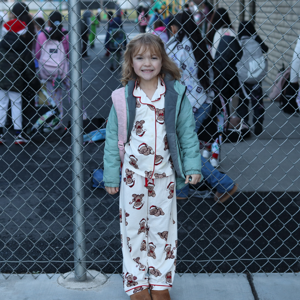 Student wearing pajamas