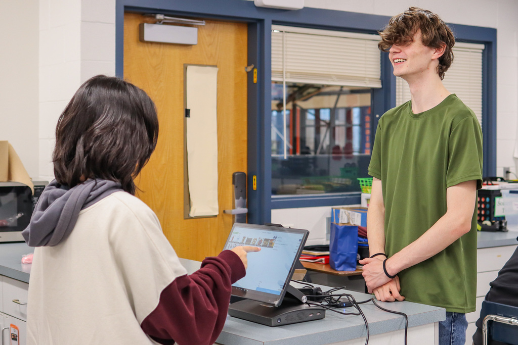 students training on the new point of sale system 