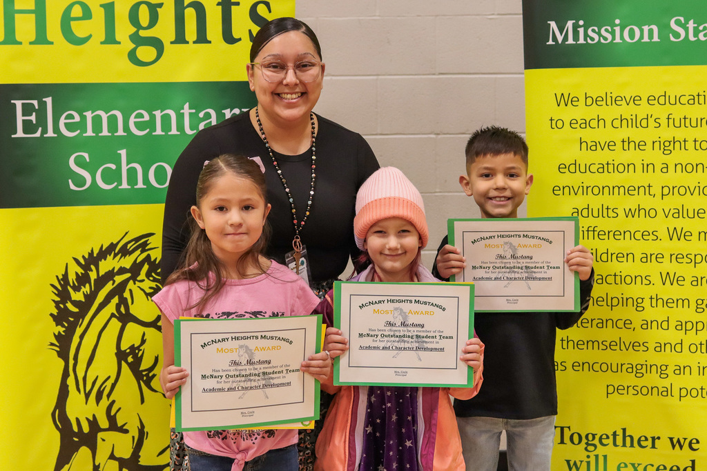Photo of MOST Award Winners with their teacher