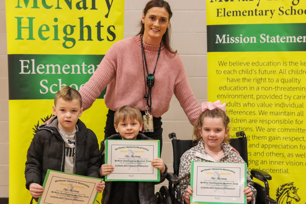 Photo of MOST Award Winners with their teacher
