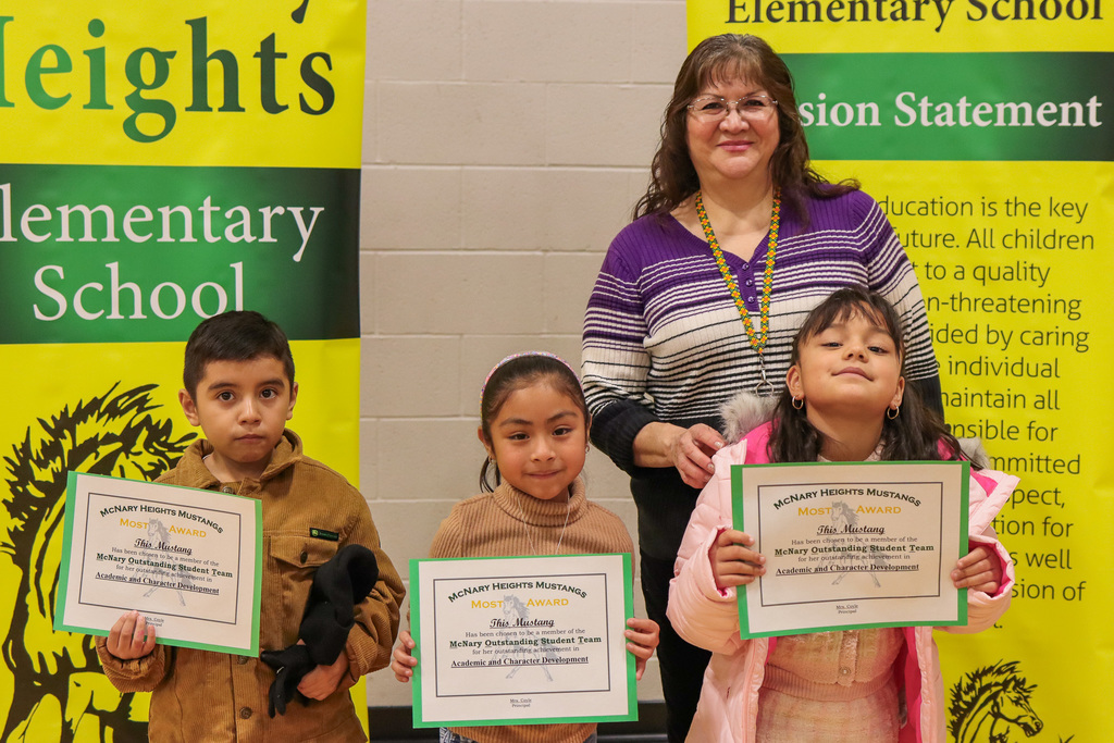Photo of MOST Award Winners with their teacher