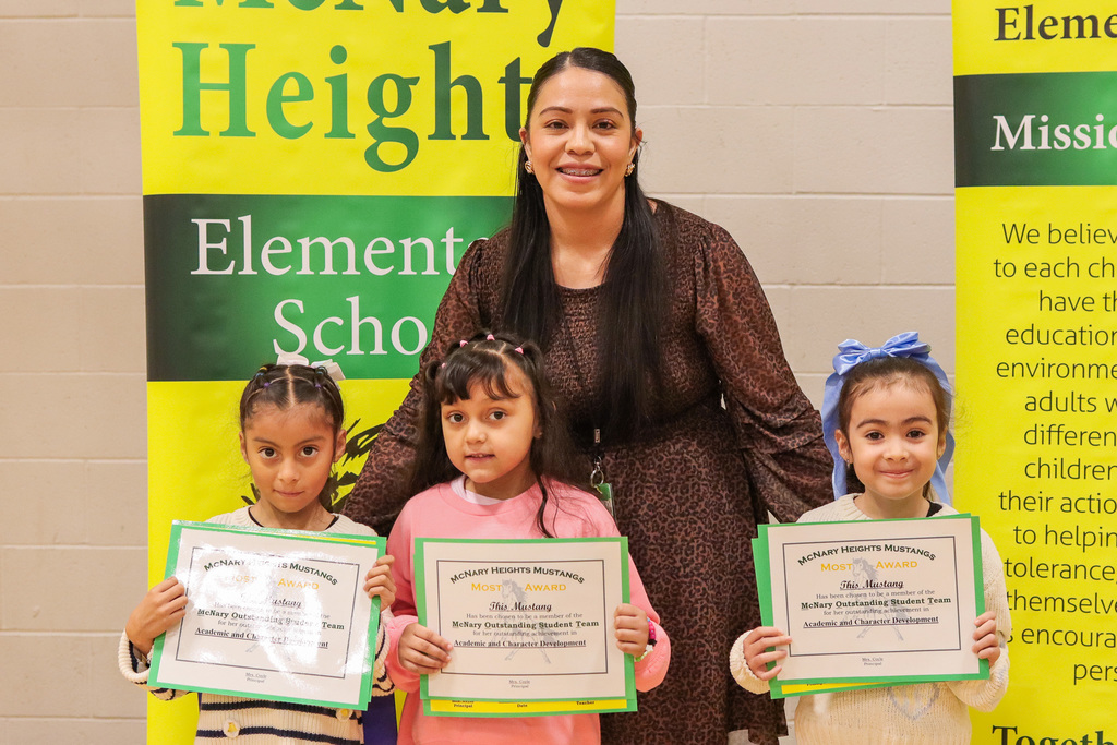 Photo of MOST Award Winners with their teacher