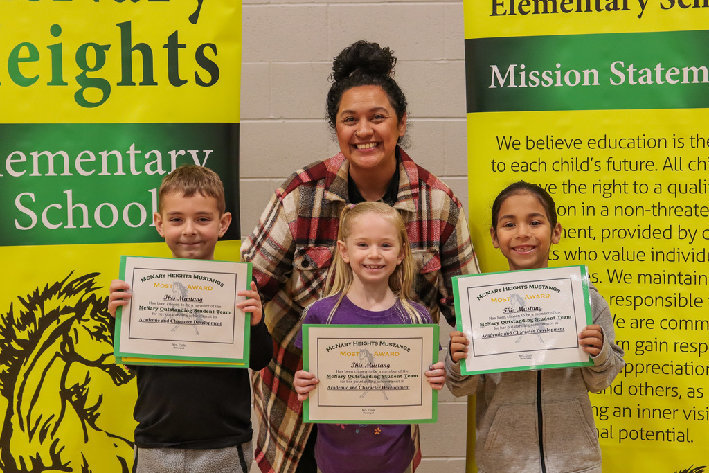 Photo of MOST Award Winners with their teacher