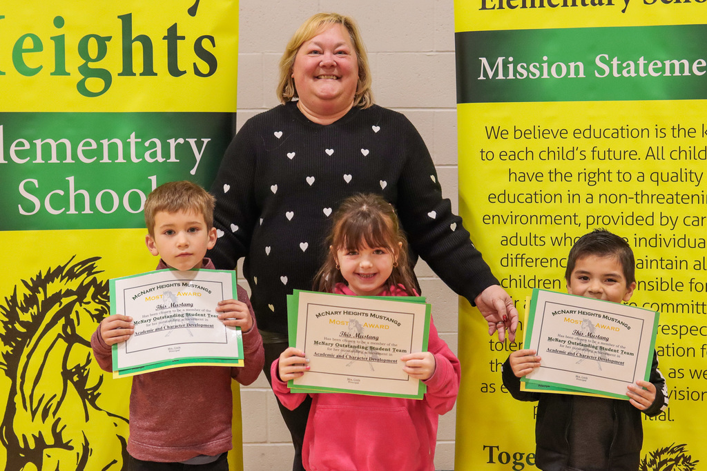 Photo of MOST Award Winners with their teacher
