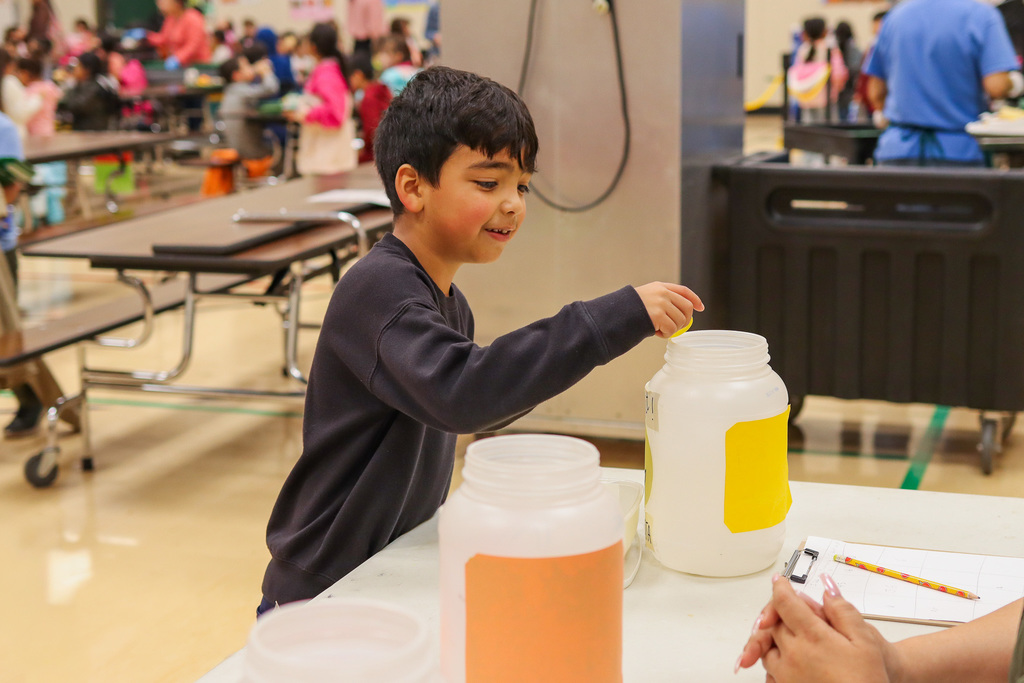 student voting on peanut butter yogurt sample