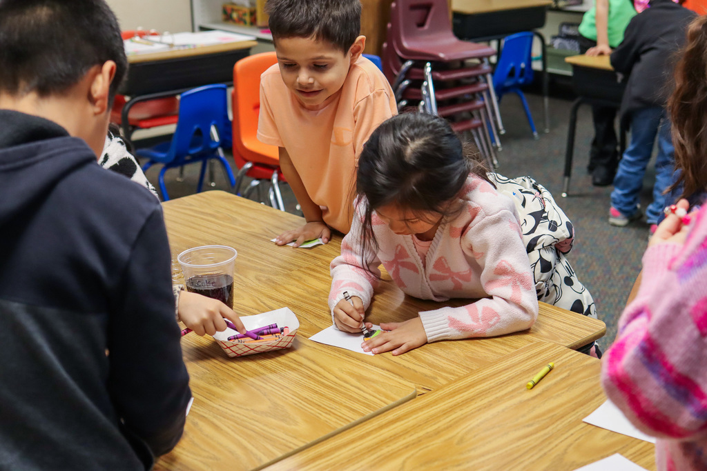 student coloring in their egg prediction