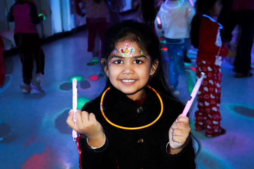 Student with their flow accessories