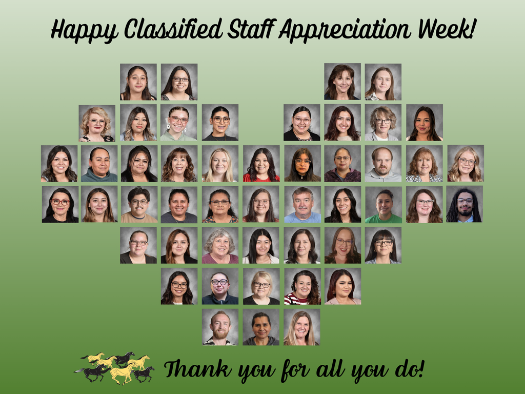 Happy Classified Staff Appreciation Week! Picture of all classified staff. McNary Heights Logo. Thank you for all you do!