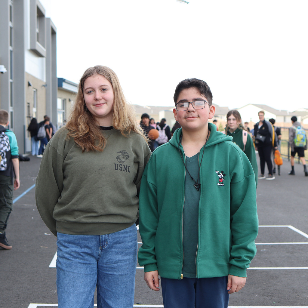 students wearing green