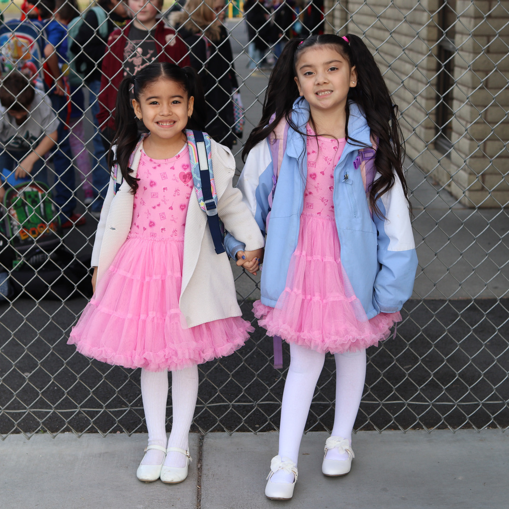 students dressed as twins