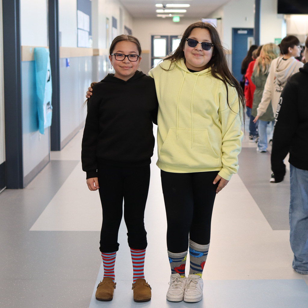 CVI students wearing silly socks 