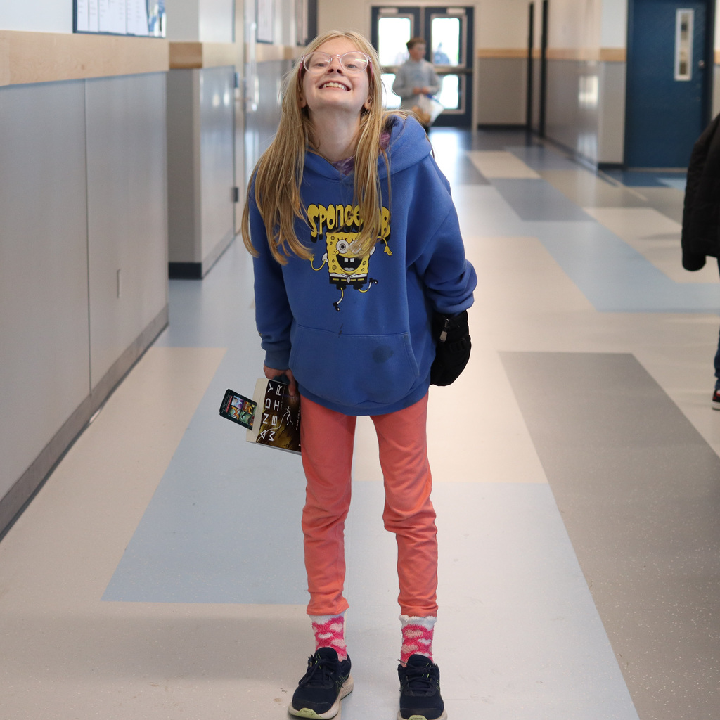 CVI student wearing silly socks