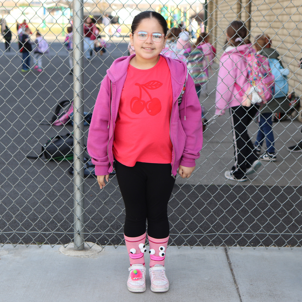 MHES student wearing silly socks 