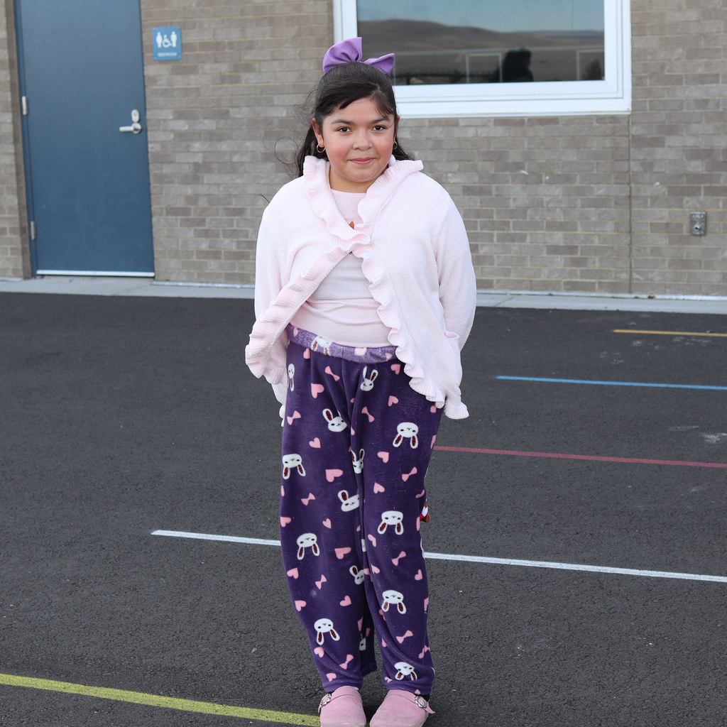CVI student wearing pajamas