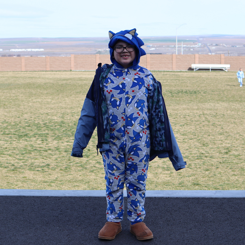 CVI student wearing pajamas