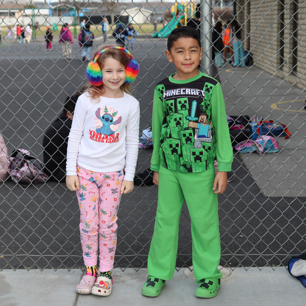 MHES students wearing pajamas