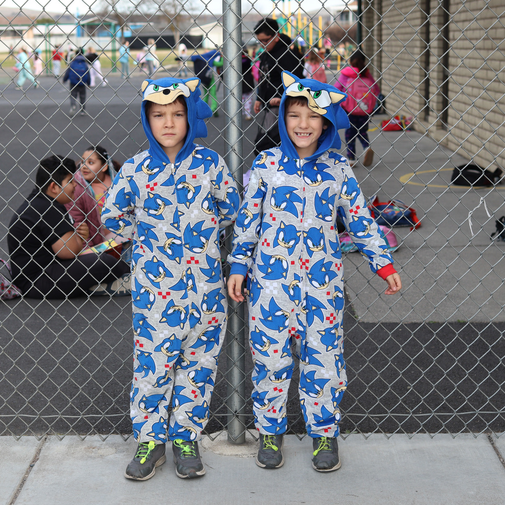MHES students wearing pajamas