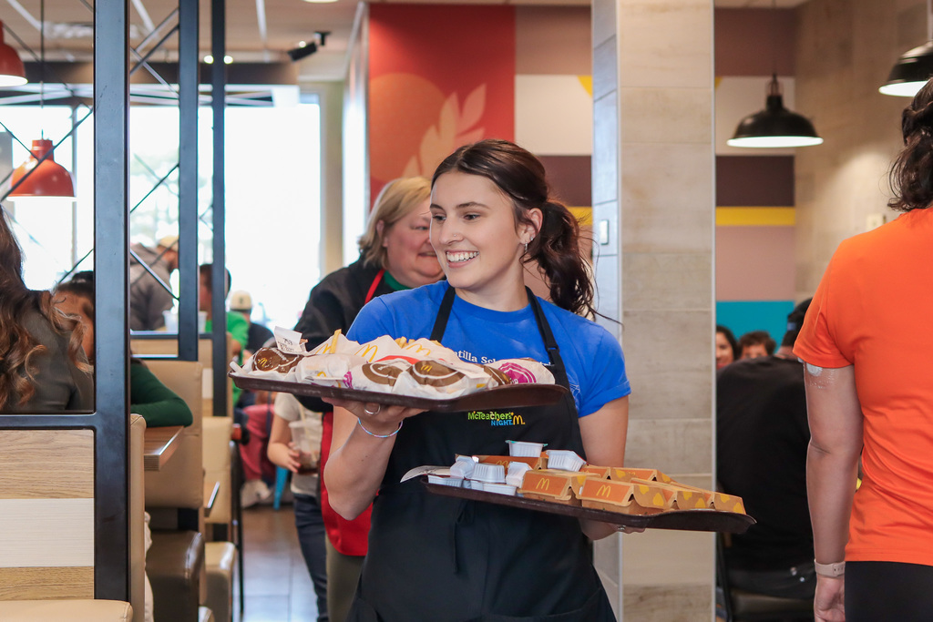 Mrs. Britt deliver food to families 