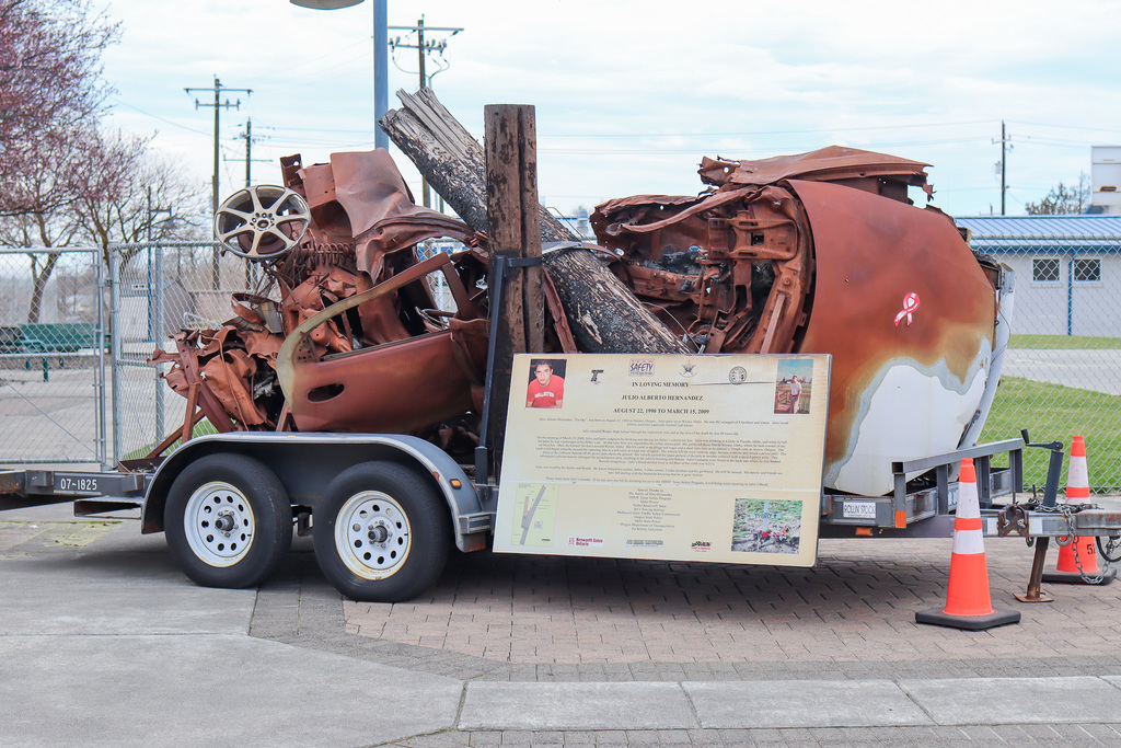 Photo of crashed car with story 