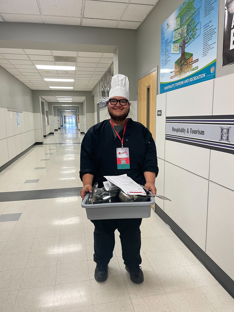 Senior Miguel ready to compete in his Culinary Arts event 