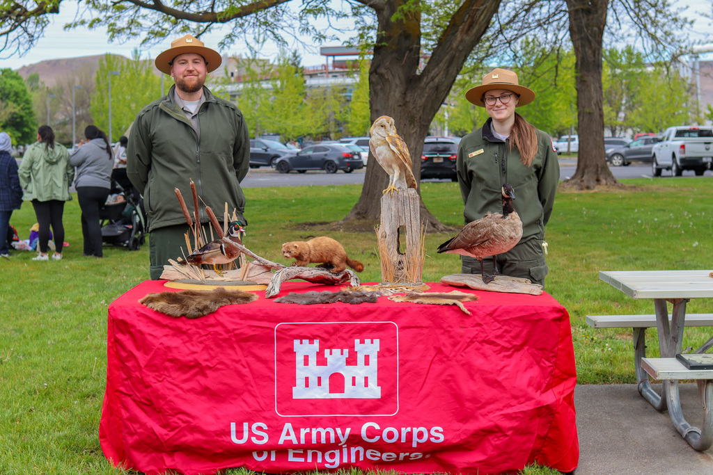 Photo of park rangers and their wildlife presentation