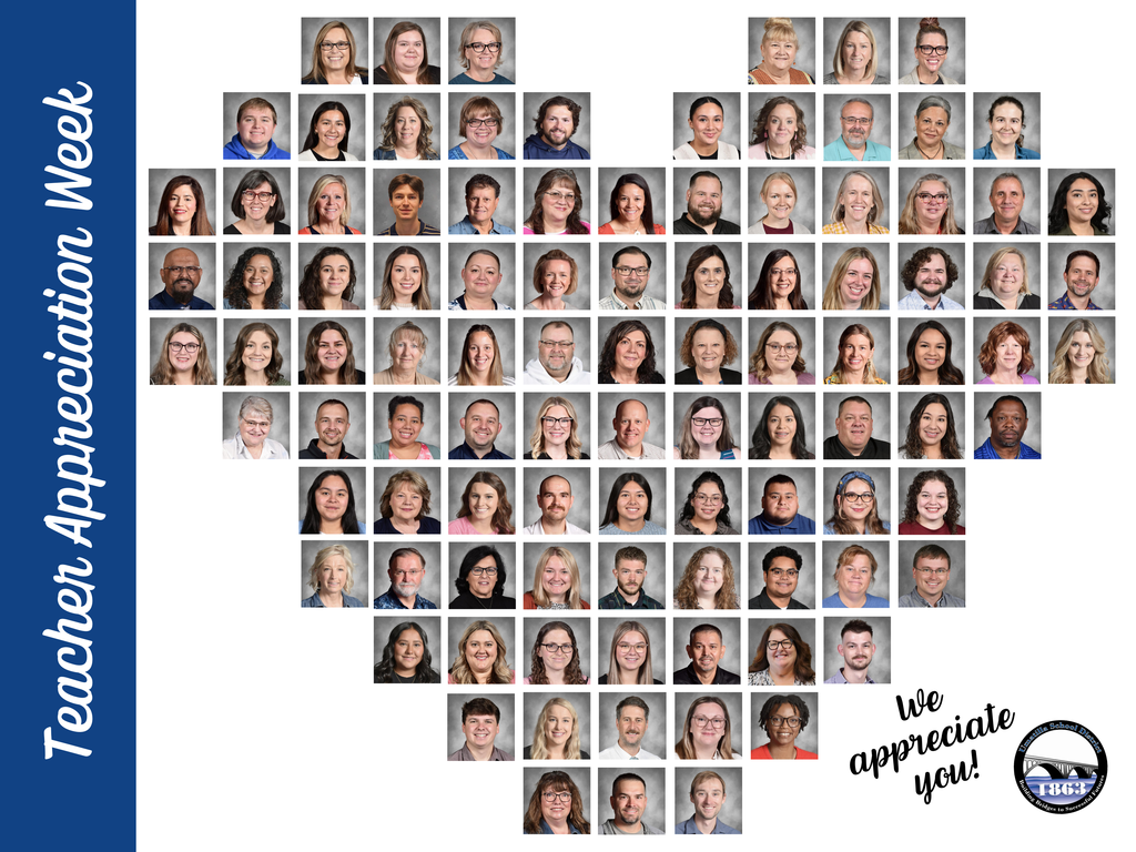 Teacher Appreciation Week. Photos of all certified staff in the Umatilla School District. We appreciate you! Umatilla School District logo