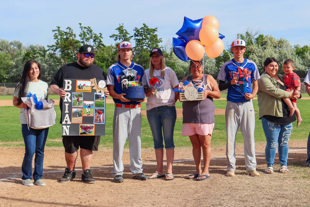 Senior athlete with family