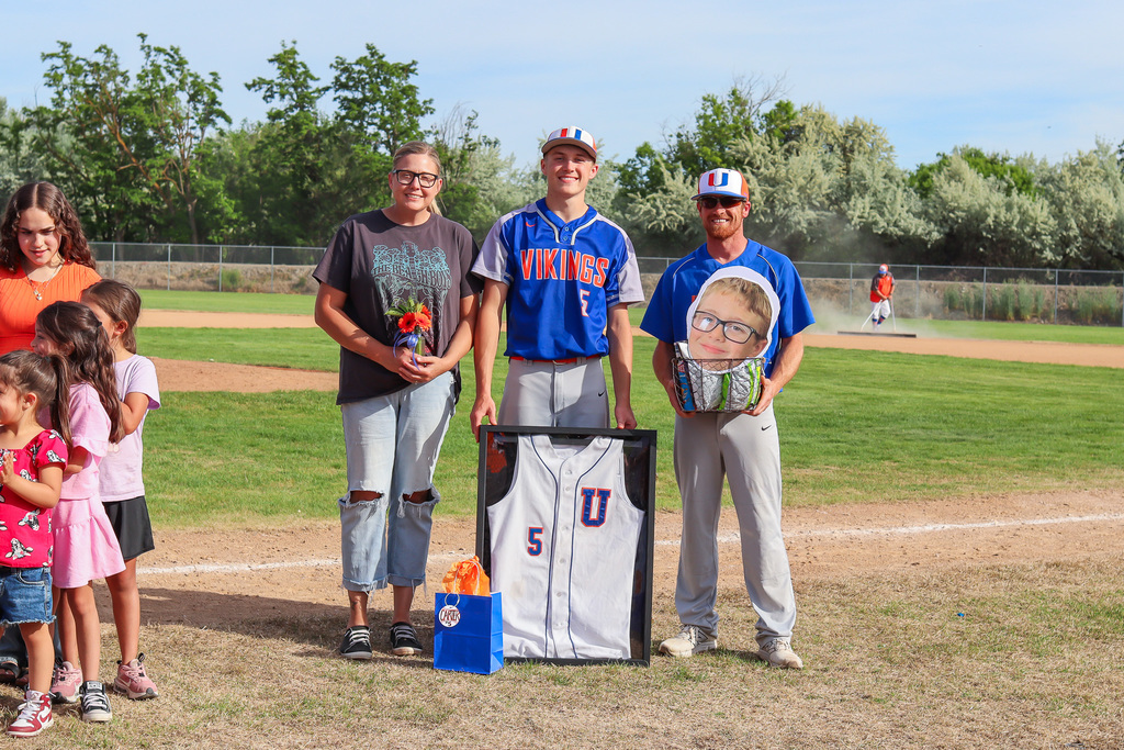 Senior athlete with family