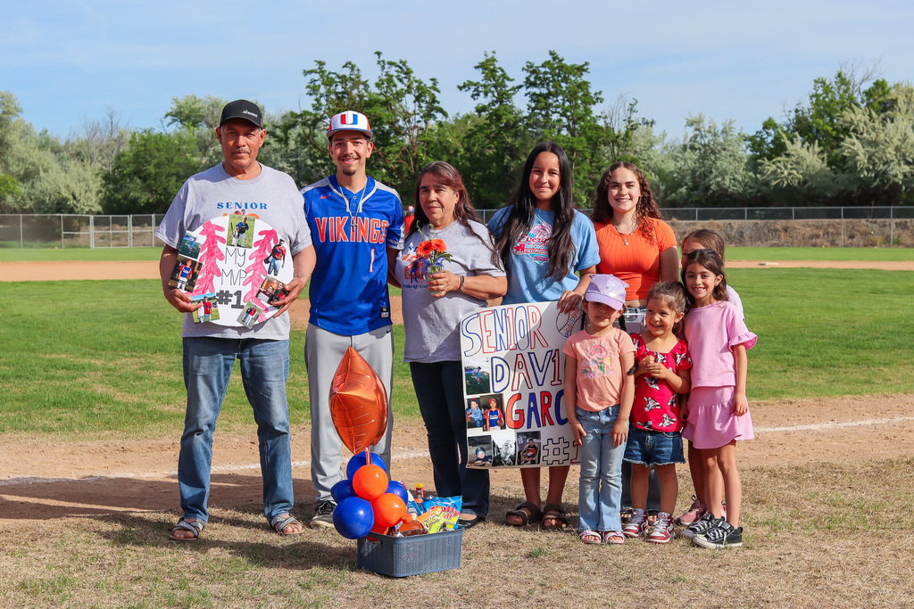 Senior athlete with family