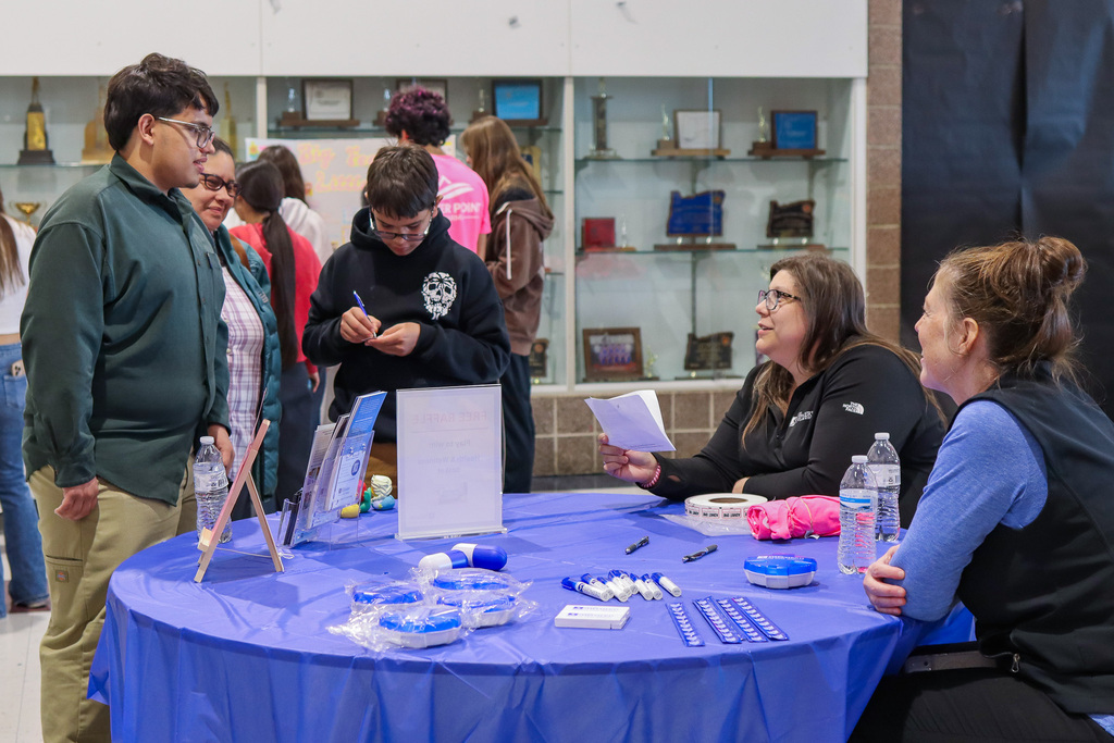 Family visiting with Good Shepherd 