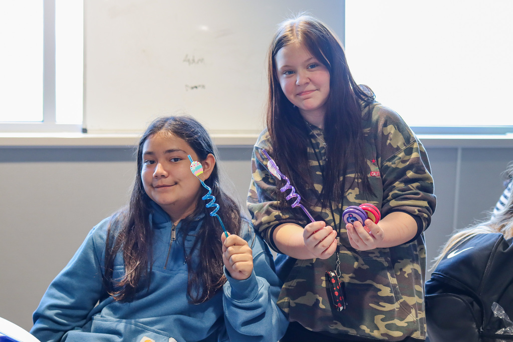 Students at CVI with their prizes