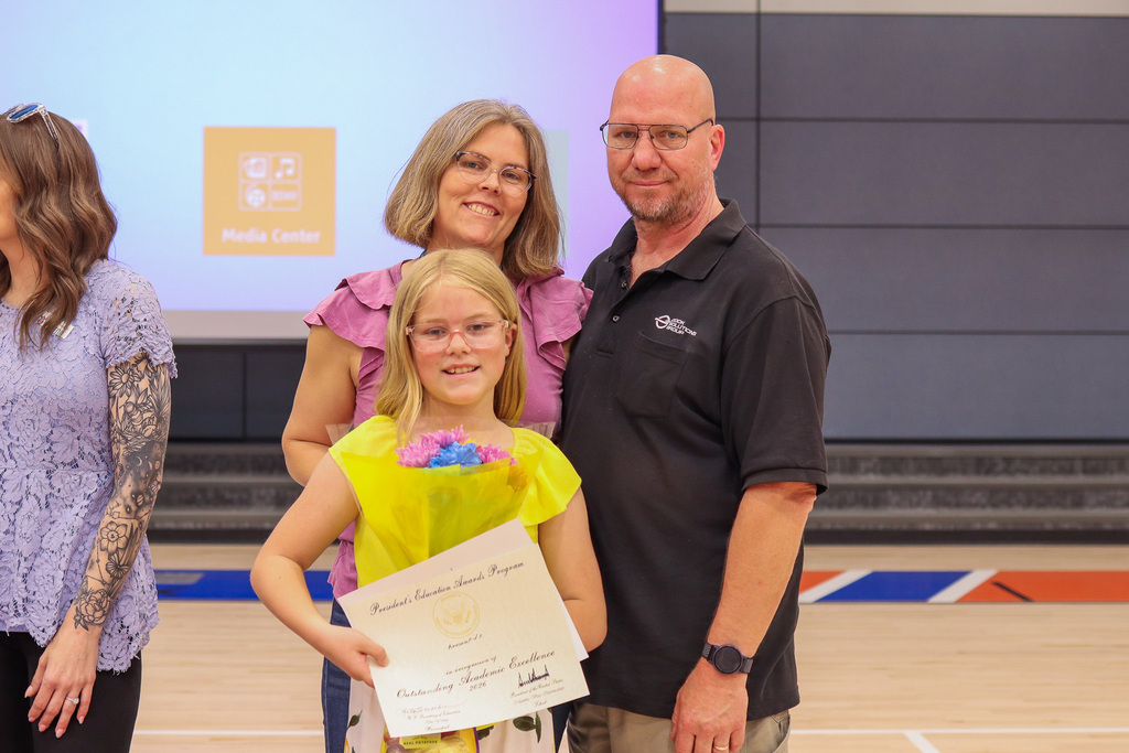 photo of student with family